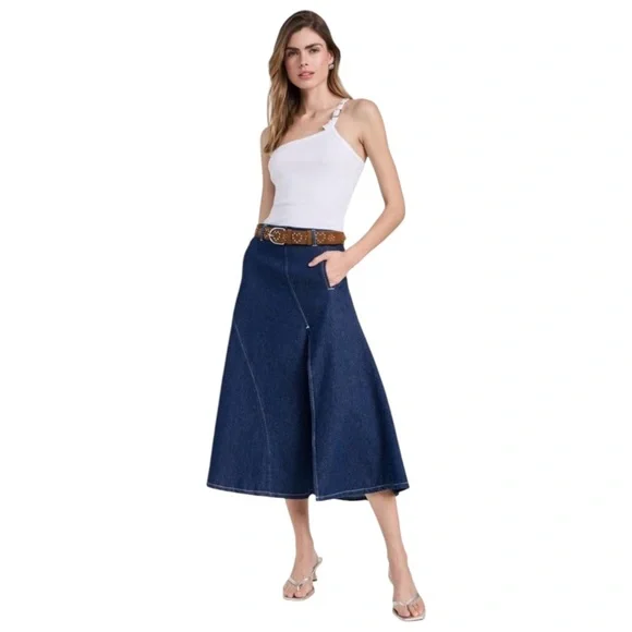 NWOT Gimaguas Nicki Tank Top in White - XS - One Shoulder Asymmetrical Rib Knit - Picture 10 of 16